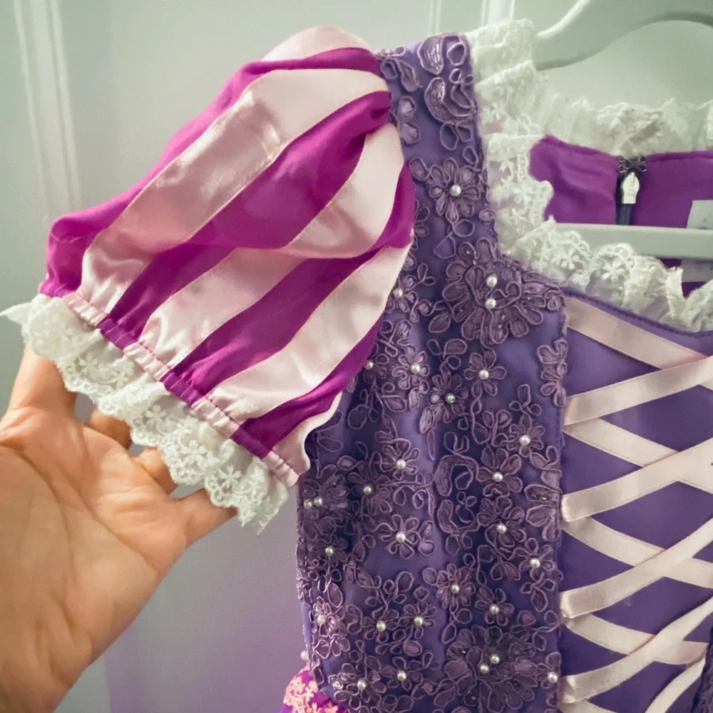 Disney Girls Purple Rapunzel Princess Dress Halloween Costume - Picture 8 of 9